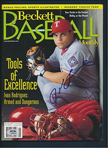 Ivan Rodriguez İmzalı Dergi İmzası PSA / DNA AM24616 - İmzalı MLB Dergileri