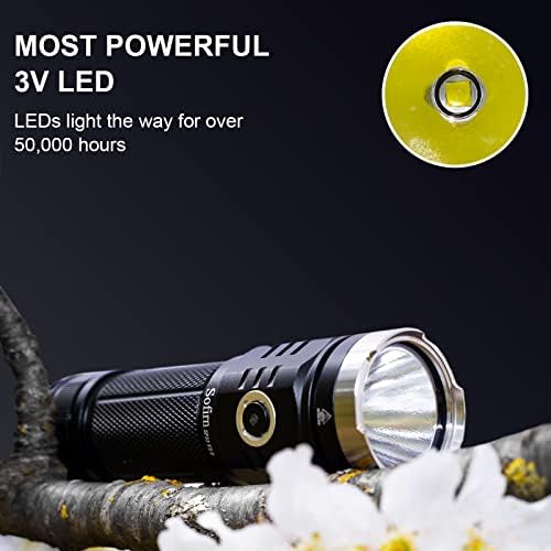 sofirn SP33 V3 Süper Parlak El Feneri 3500 Yüksek Lümen, USB C Şarj Edilebilir el Feneri ile Güçlü LED, kamp Yürüyüş