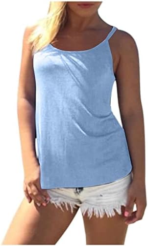 Kadın Yaz Kaşkorse Tankı Üstleri Seksi Criss Çapraz Backless Crewneck Cami Gömlek Casual Katı Kolsuz T-Shirt Bluz