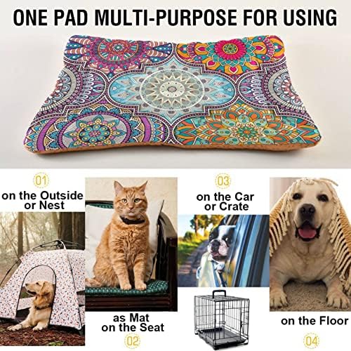 xıgua Mandala Pet Yatak, Yumuşak Kaymaz kedi köpek yatağı Pet Yatak Küçük Orta Büyük Köpekler ve Kediler için, 36x24