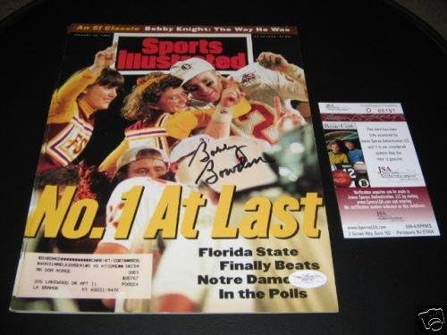 Bobby Bowden Florida Eyaleti Seminoles Jsa / coa İmzalı Sports Illustrated-İmzalı Kolej Dergileri