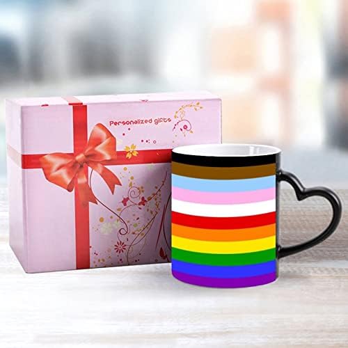 LGBT Gökkuşağı Transseksüel Gurur Bayrağı Kahve Kupa Seramik Renk Değiştiren Fincan çay fincanları Ofis Ev Hediyeler