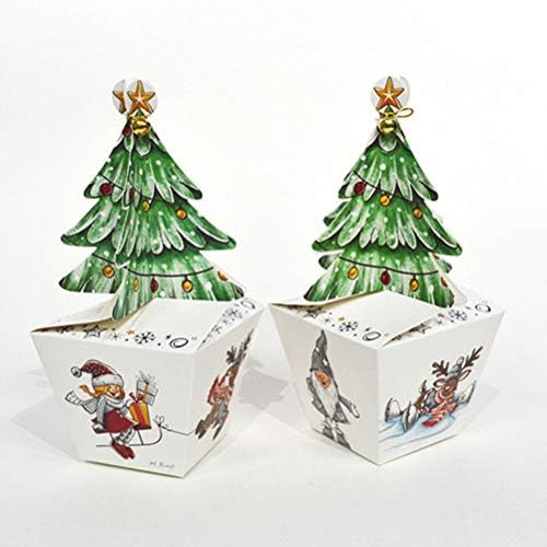 KESYOO 24 Adet Noel Arifesi Elma Şeker Kutuları Hediye Saklama Kapları (Rastgele Tarzı) Noel Dekor için