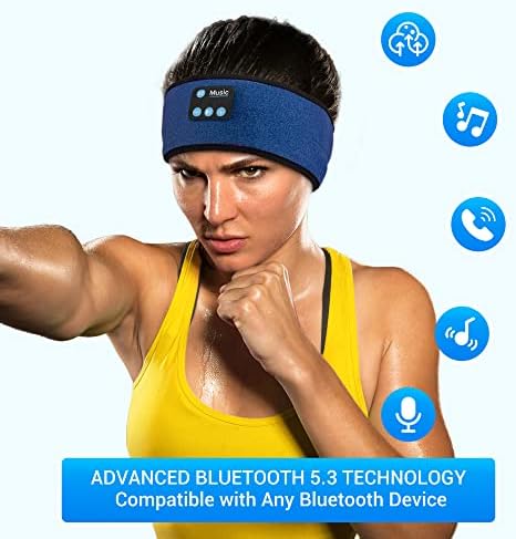 Bluetooth Kafa Bandı,Kafa Bandı Kulaklıklar Unisex Uyku için Beyaz Gürültü Modu ve Ultra İnce Hoparlörlü Kablosuz