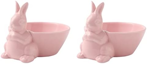 Paskalya tavşanı Tavşan şeker kasesi Seramik tatlı tabakları Gıda Sunucu Tepsisi 2 adet Kek Standı Aperatifler Çerezler
