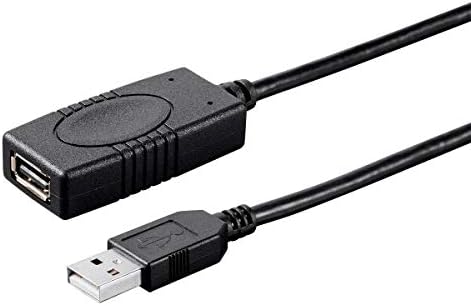Monoprice 116196 Slim Run USB-A-USB-A Dişi 2.0 Uzatma Kablosu-Aktif, CMP Plenum Dereceli, Siyah, 49 ft