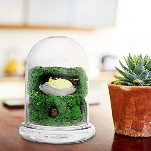 Happyyami ev dekor ev dekor Cupcake kubbe kapağı Mini kek tabağı standı ile şeffaf cam Kubbe Cloche çan kavanoz ekran