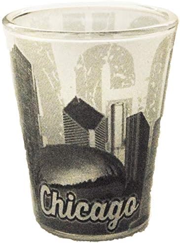 Chicago Siyah ve Beyaz Benzersiz Soluk Skyline Shot Cam