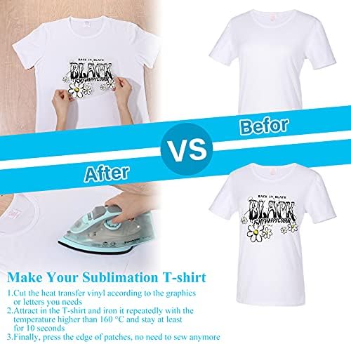 Geyoga 4 Adet Süblimasyon boş tişört Beyaz Polyester Gömlek Kız Gençler için Süblimasyon kısa kollu tişört