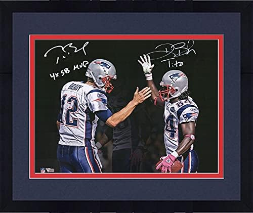 Çerçeveli Tom Brady & Deion Şubesi New England Patriots İmzalı 16 x 20 Super Bowl MVP Yazıtlı Spot Işığı Fotoğrafı