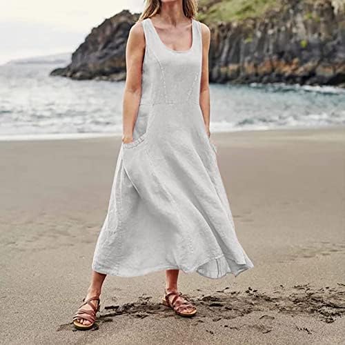 FQZWONG Yaz Elbiseler Kadınlar için 2023 Rahat Plaj Parti Kulübü Seksi Dışarı Çıkmak Yensiz Zarif Tatil Giyim Tatil