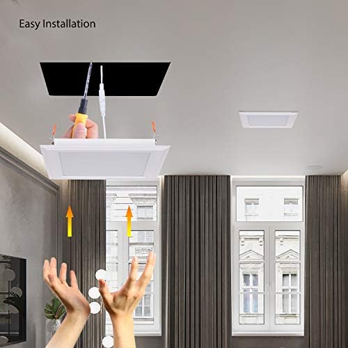Hongerla (OD 9.84 / ID 8.66) 15W Kare LED gömme tavan ışığı LED Downlight 130 Watt Eşdeğer 1400 Lümen 4000K Beyaz