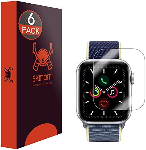Skinomi Ekran Koruyucu ile Uyumlu Apple Watch Serisi 6 (40mm) (6'lı Paket) Şeffaf TechSkin TPU Kabarcık Önleyici