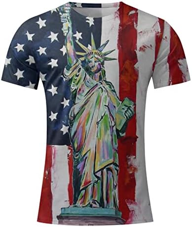 ZDFER erkek Kas Atletik T-Shirt Amerikan Bayrağı Vatansever Tee Gömlek Kısa Kollu Casual Crewneck Spor Temel Üstleri