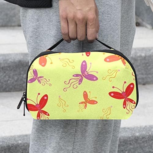 Kelebek makyaj çantası fermuarlı çanta seyahat kozmetik düzenleyici kadınlar ve Kızlar için