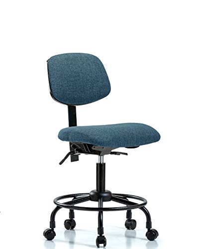 LabTech Oturma LT41510 Kumaş Masa Yüksekliği Sandalye Yuvarlak Boru Tabanı, Tekerlekler, Gri