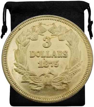 Kocreat Kopya 1875 Liberty Morgan Altın Sikke 3 Dolar-ABD Hatıra Sikke Şanslı Sikke Hobo Sikke Morgan Dolar Çoğaltma