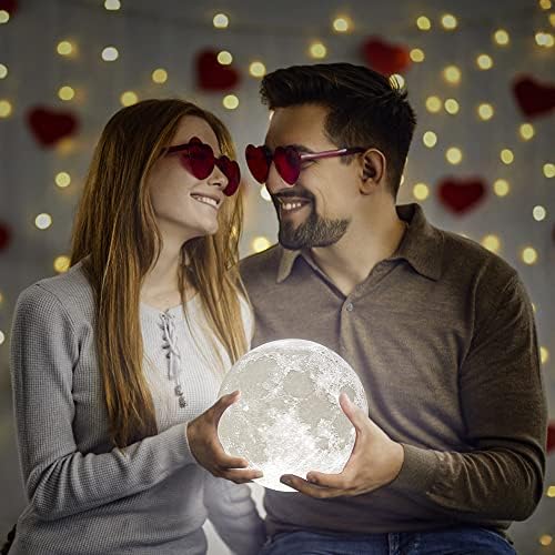 BRİGHTWORLD ay lambası, 3D baskı ay ışığı 4.7 inç gece lambası çocuklar için hediye Kız erkek kadın, dokunmatik kontrol
