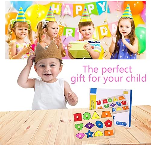 baixikly Montessori Oyuncak Şekil Peg Bulmacalar Bebekler için 1-3 Yaşında, Geometrik Şekil Sıralayıcısı Bebek Bulmaca