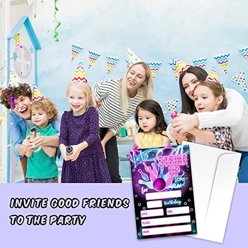 Zodvery Bowling Doğum Günü Partisi Davetiyeleri Kartları-Çocuklar, Erkekler veya Kızlar için Bowling Partisi Malzemeleri