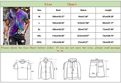 BİFUTON Gömlek Erkekler için, Erkekler 3D Baskılı kısa kollu t-shirt Komik Grafik Gömlek Ekip Boyun Tee Üstleri Bahar