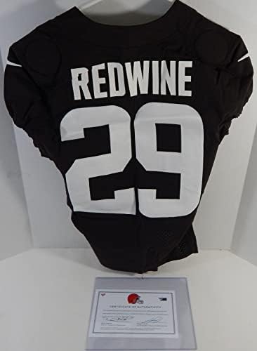 2020 Cleveland Browns Sheldrick Redwine 29 Oyun Kullanılmış Kahverengi Antrenman Forması 38 5-İmzasız NFL Oyun