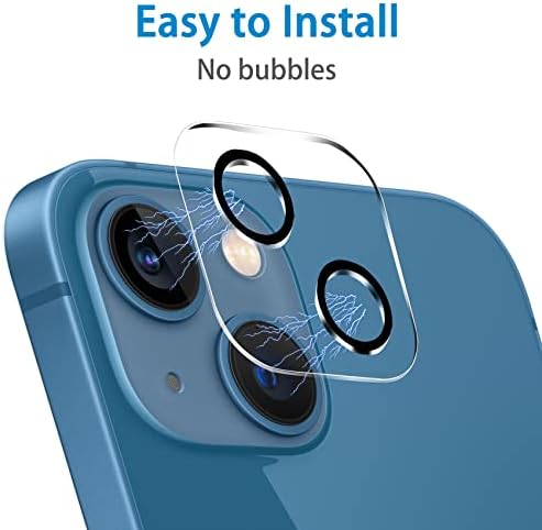 Dengduoduo 【3 Paket】 Temperli Cam Kamera Lens Koruyucu iPhone 13 6.1 ve iPhone 13 Mini 5.4, Ultra HD, 9H Sertlik,