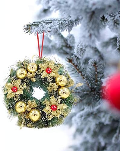 2020 Çelenk Dekorasyon Noel Ağacı Çelenk dekor Noel 30cm Noel Dekorasyon ve Asılı Araba Noel Çelenk ışıkları ile