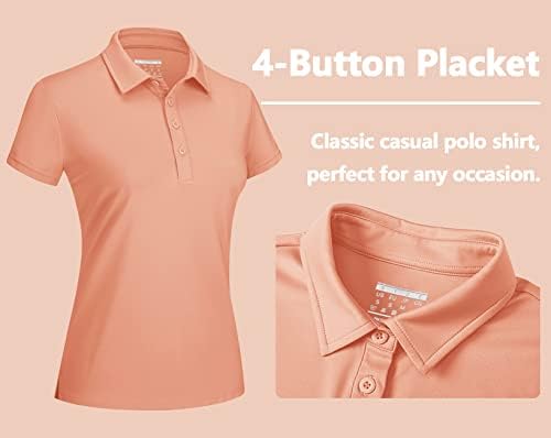TACVASEN kadın polo gömlekler Kısa Kollu UPF 50 + Güneş Koruma Golf polo gömlekler Kadınlar için Kuru Fit Hızlı Kuru