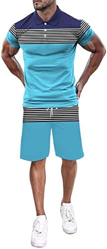 Erkek 2 Parça Spor Kıyafet Seti, Egzersiz kısa kollu t-shirt ve Şort Setleri Spor Takım Elbise Yaz Eşofman