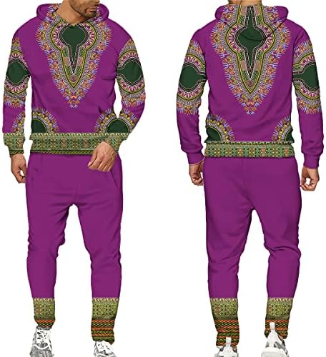 Afrika Dashiki 3D Baskı Unisex Kazak erkek Eşofman 2 Parça Set Hoodie Boy Afrika Erkek Giysileri