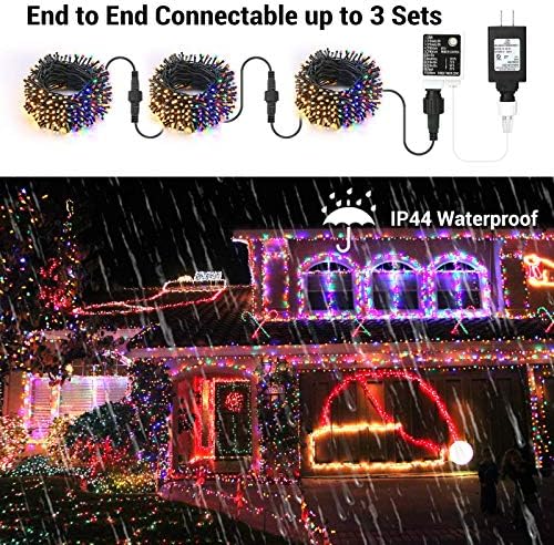 BrizLabs 115ft 300 LED Renk Değiştirme Noel Işıkları + 11.8 ft x 4.9 ft Uzaktan Kumandalı 360 LED Örgü Dize Işıkları,