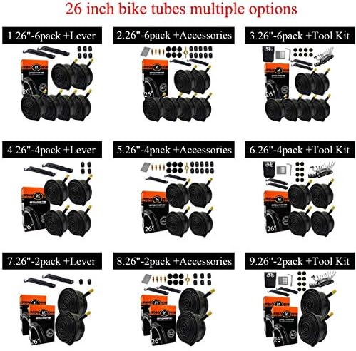 DMLNN 26 İnç İç Bisiklet Tüpleri Artı Lastik Tamir Aracı, yedek 26x1.75/1.95/2.10/2.125 Schrader Vana MTB bisiklet