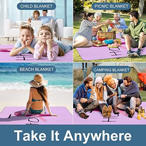 Pembe Kurdele - Meme Kanseri Bilinçlendirme piknik battaniyesi Katlanabilir Kamp Mat Plaj Yürüyüş için