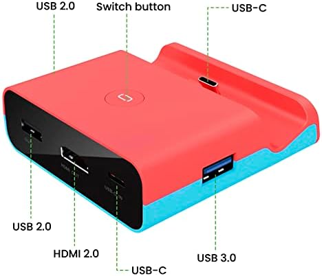 Taşınabilir TV dok istasyonu için Anahtarı, Yedek için Anahtarı Dock, Anahtarı şarj standı ile HDMI / Tip C / USB