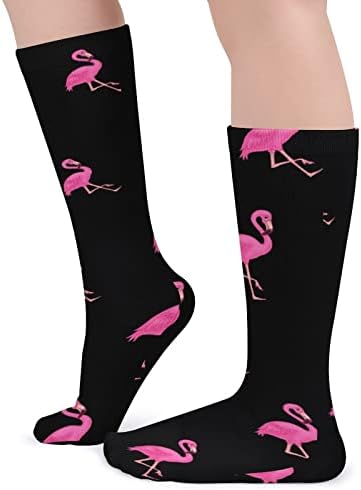 WEEDKEYCAT Sevimli Güzel Pembe Flamingo Kalın Çorap Yenilik Komik Baskı Grafik Rahat Sıcak Orta Tüp Çorap Kış için