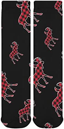 WEEDKEYCAT Geyik Buffalo Ekose Kalın Çorap Yenilik Komik Baskı Grafik Rahat Sıcak Orta Tüp Çorap Kış için