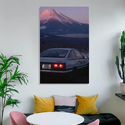QLAZO Modifiye Araba Kuyruk Lambası Fuji Dağ Ae86 JDM sanat posterleri Sanat Tuval Poster Oturma Odası Dekor Ev Çerçeveli/Çerçevesiz