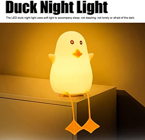 Mxzzand Ördek Çocuk Gece Lambası, Bebekler için Sevimli 8 LED LED Ördek Gece Lambası